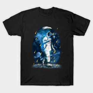 Astronaut Meteor Shower Space T-Shirt